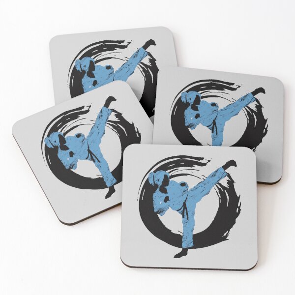 Item preview, Blue Martial Arts Woman Doing Side Kick designed and sold by ertysaurus.