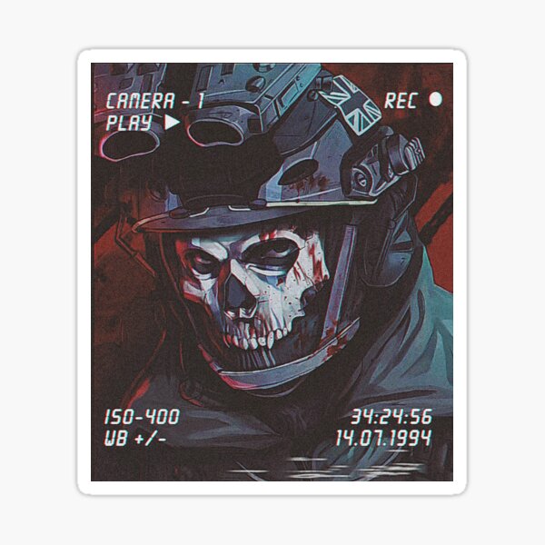 Simon Ghost Riley vhs esthétique rétro Sticker