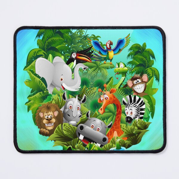Item preview, Wild Animals Cartoon on Jungle designed and sold by BluedarkArt.