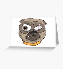 One Eyed Pug Greeting Card