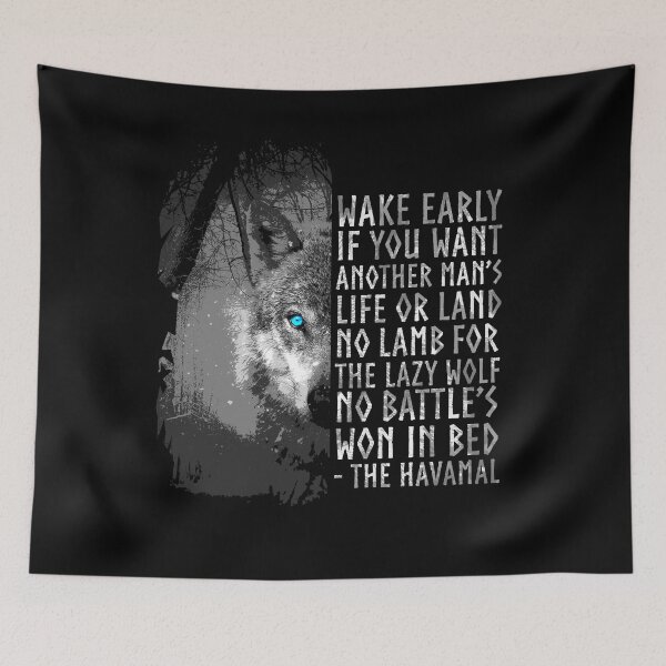 Item preview, Viking Wolf Havamal Quote Norse Pagan Mythology designed and sold by BluePagan.