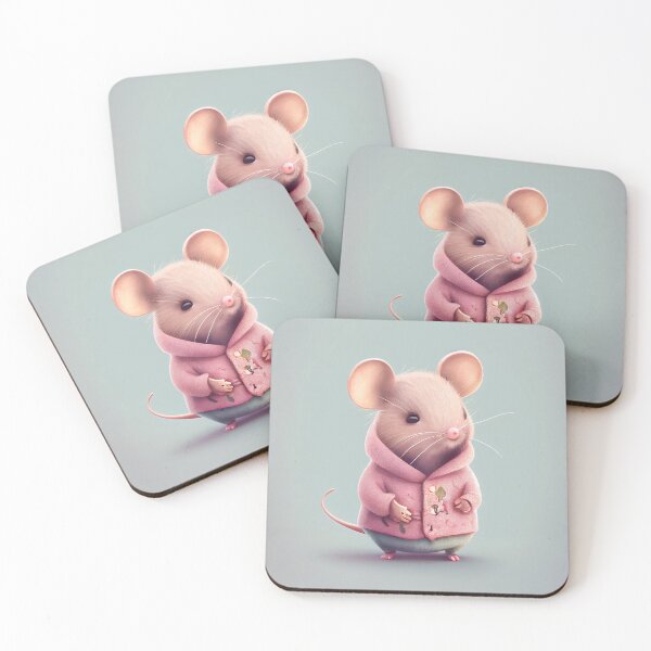Item preview, Cute little Mouse in Pink Raincoat designed and sold by The-Dark-Art.