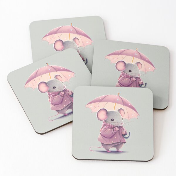 Item preview, Cute little Mouse in Pink Raincoat designed and sold by The-Dark-Art.