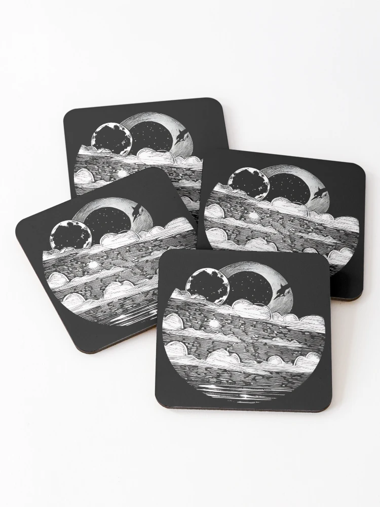 Thumbnail 1 of 5, Coasters (Set of 4), Cosmic Landscape Abstract Design designed and sold by Litheon.