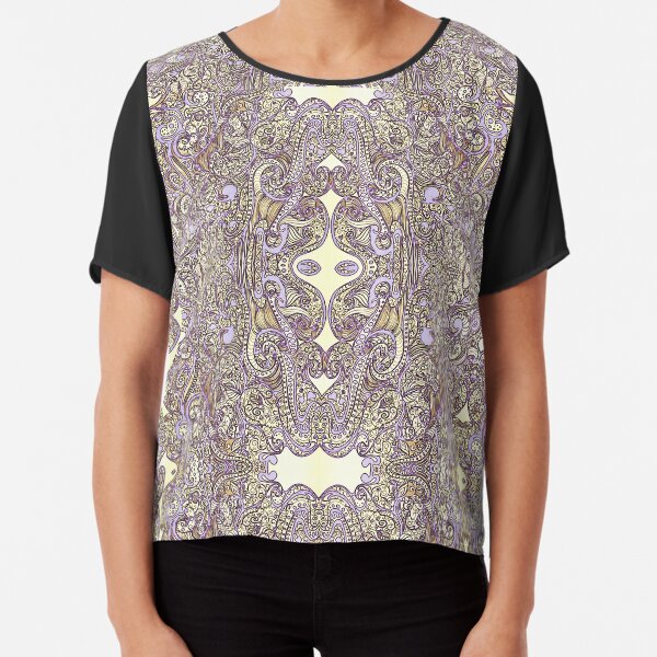 Swirling Leaves Chiffon Top