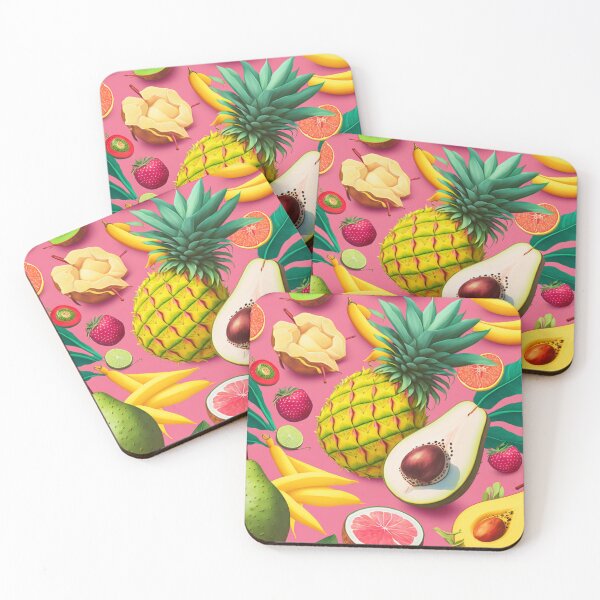 Item preview, Fresh Tropical Fruits Pattern Pink Background designed and sold by Merigold.