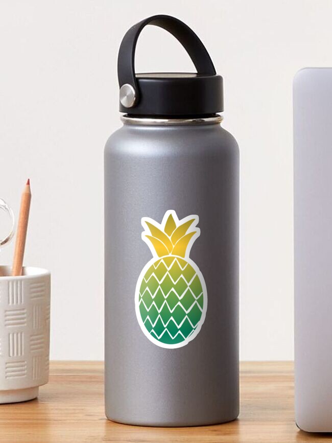 Thumbnail 1 von 3, Sticker, Tropical Splendor in Forget Me Not: Pineapple Spanish Viridian on Canvas designt und verkauft von TechsQuickArt.
