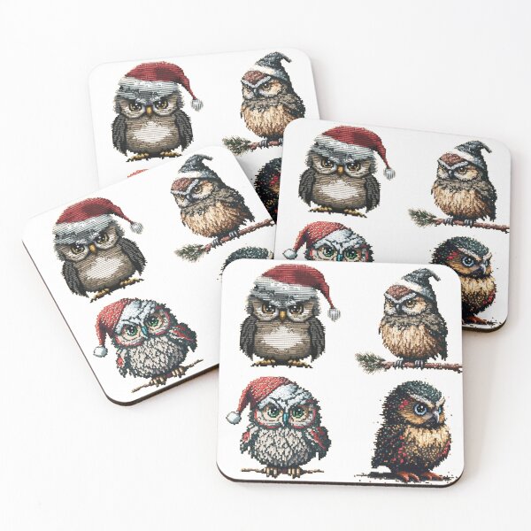 Item preview, Beautiful owls pattern - Pixel art designed and sold by Newtaste-Store.