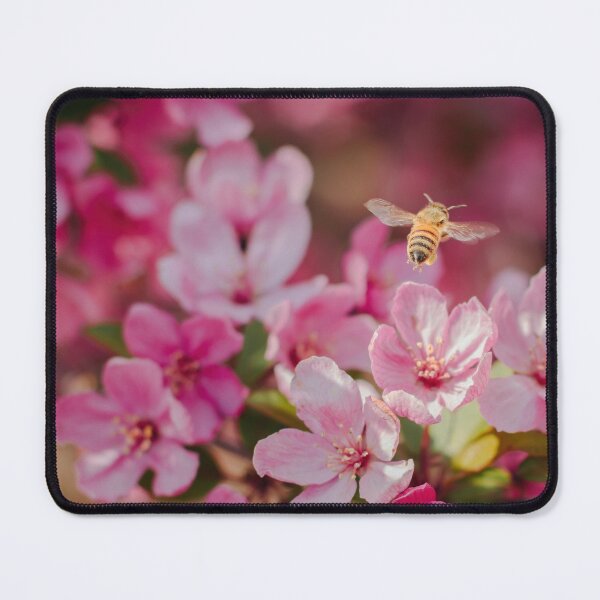 Item preview, Honey Bee Pollinating Pink Flowers designed and sold by buchholzart.