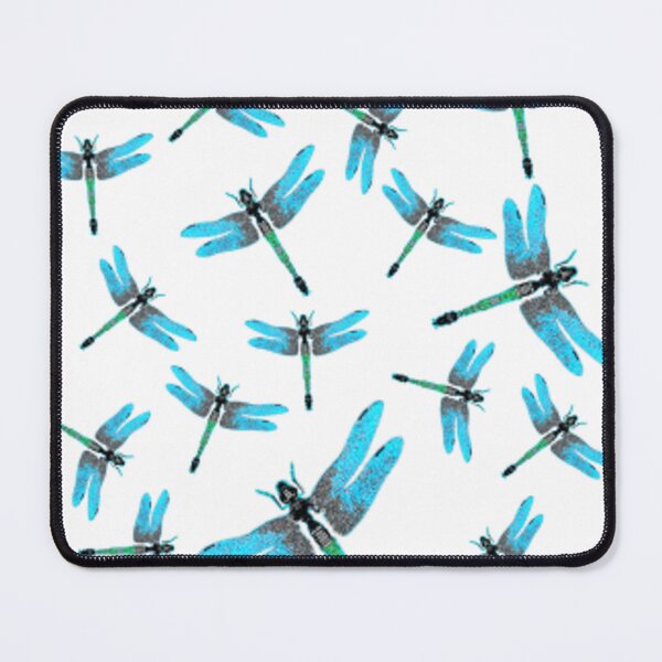 Item preview, BLUE DRAGONFLIES PATTERN WHITE ART designed and sold by sharlesart.
