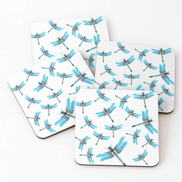 Item preview, BLUE DRAGONFLIES PATTERN WHITE ART designed and sold by sharlesart.
