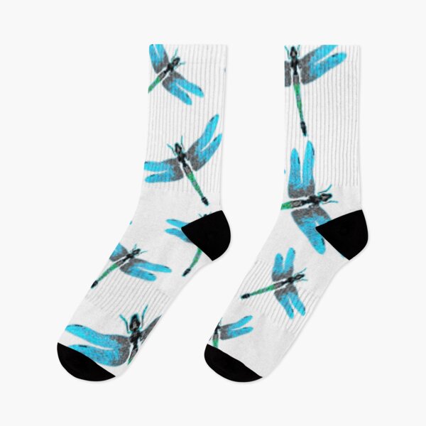 Item preview, BLUE DRAGONFLIES PATTERN WHITE ART designed and sold by sharlesart.