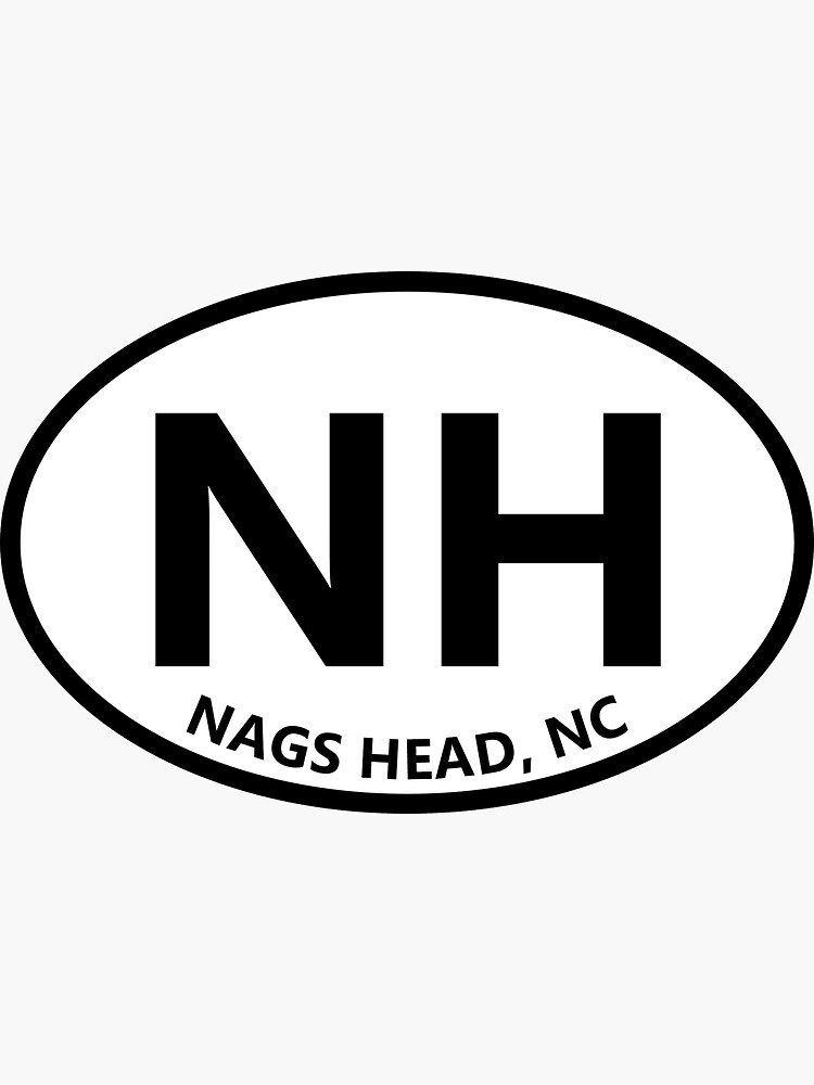 "NH Nags Head NC Modern Style Oval Design" Sticker for Sale by
