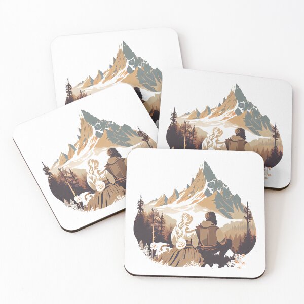 Item preview, Two hearts, one view: Mountains and sunsets forever designed and sold by MrBeerholder.