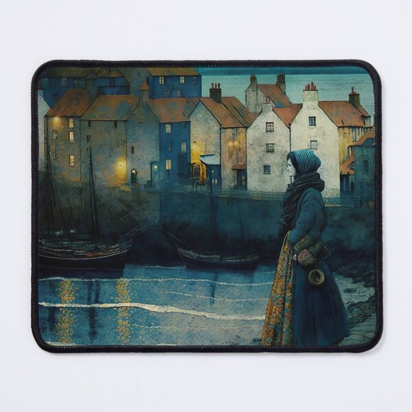 Item preview, Scottish Fishing Village and Harbour at Dusk designed and sold by Susan Gallagher.