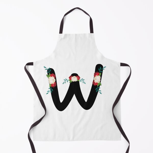 Item preview, Floral Black Monogram W designed and sold by ModernStyleBoho.