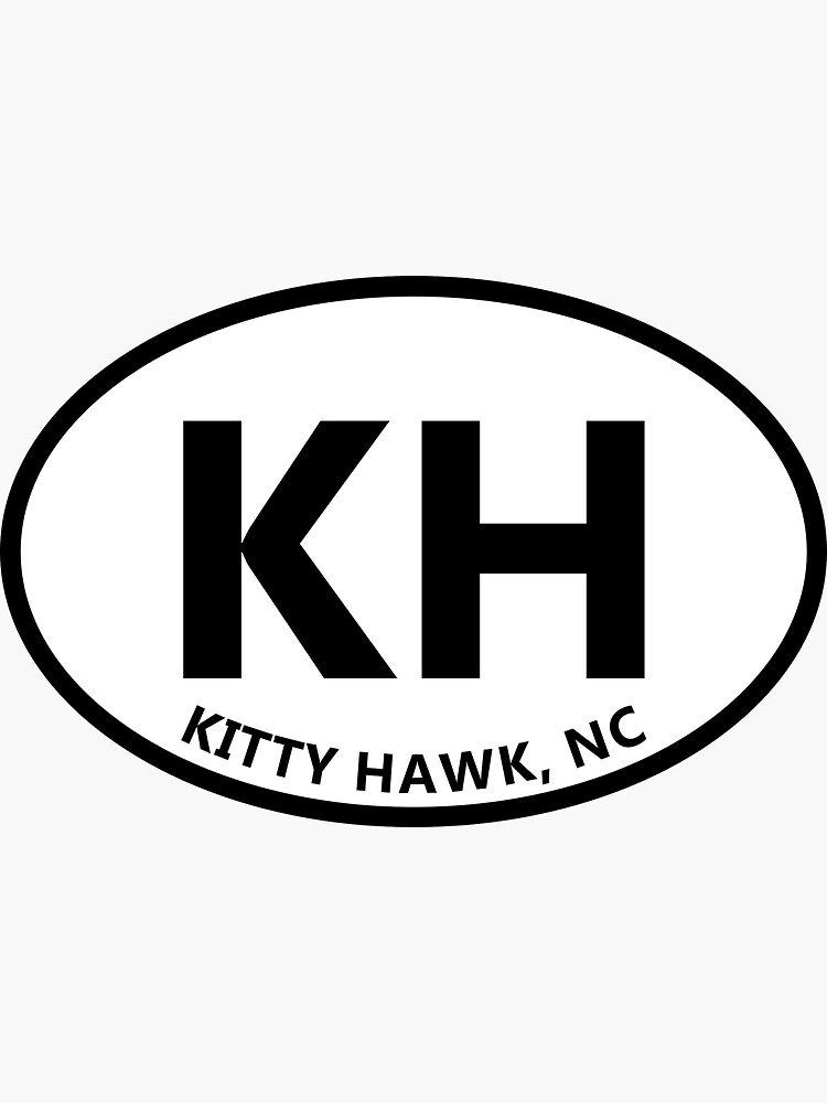 "KH Kitty Hawk NC Modern Style Oval Design" Sticker for Sale by