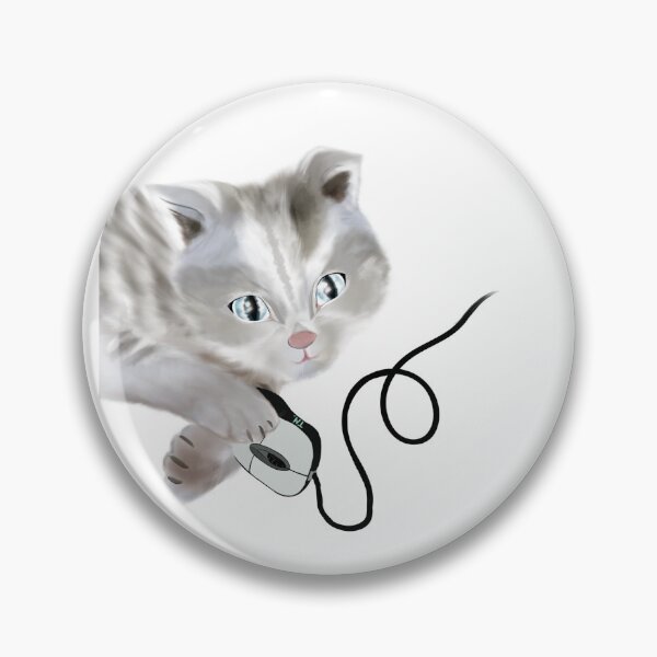 Item preview, cute cat chasing a computer mouse  designed and sold by The Mor Sisters    Tzurit & Carmel.