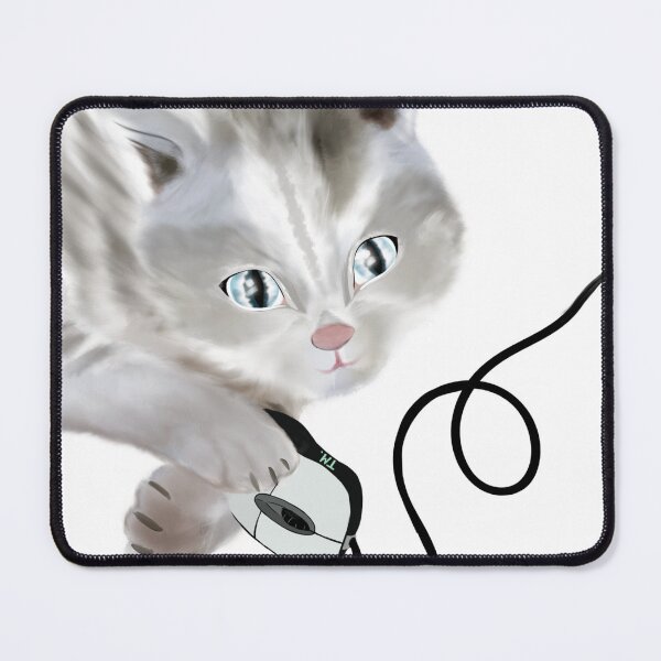 Item preview, cute cat chasing a computer mouse  designed and sold by The Mor Sisters    Tzurit & Carmel.