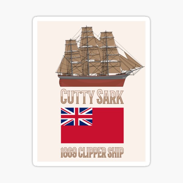 Item preview, Cutty Sark British 1869 Clipper Sailing Ship Diagram Gift designed and sold by Maljonic.
