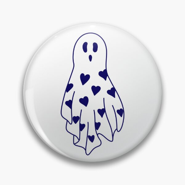 Item preview, navy blue heart bedsheet ghost designed and sold by rosecolashop.
