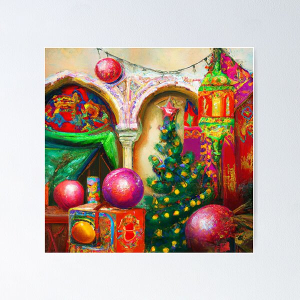 Artikelvorschau, Marokkanisches Weihnachts-AI-Kunstplakat entworfen und verkauft von Takklidi Art.