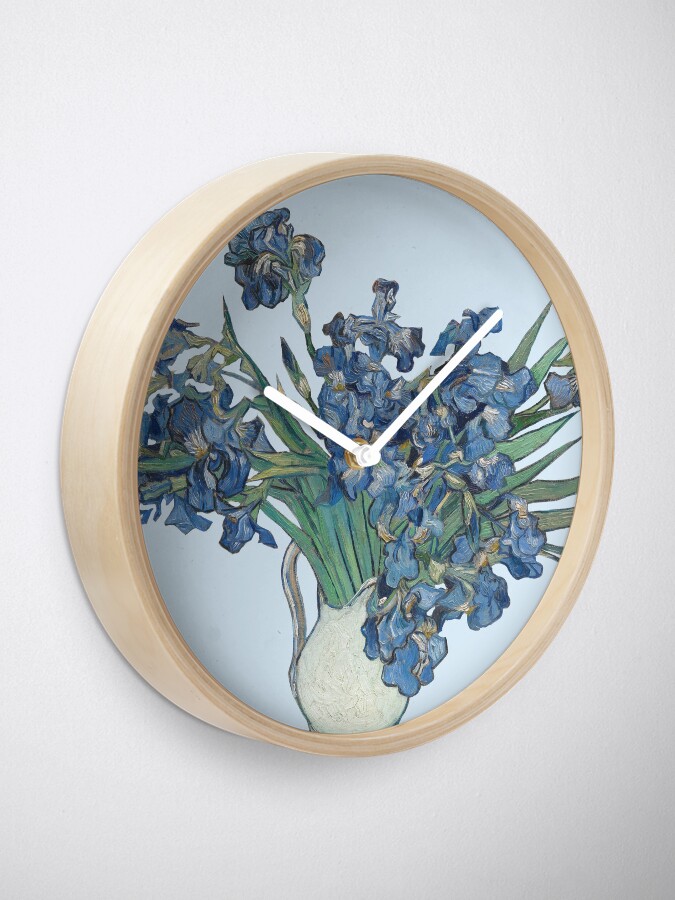 "Classical Art Vincent Van Gogh Irises Painting" Clock for Sale by