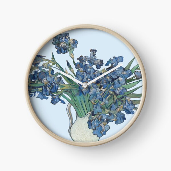 Classical Art - Vincent Van Gogh Irises Painting Clock