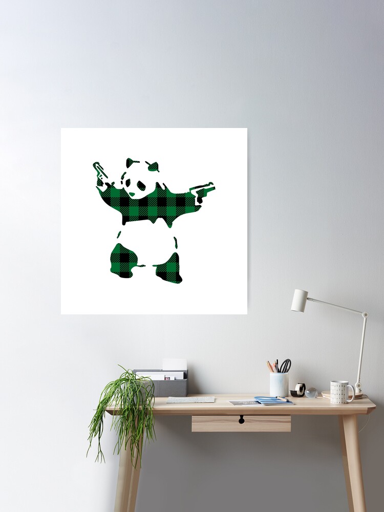 Gangster plaid panda  Sticker for Sale by Matjermoon