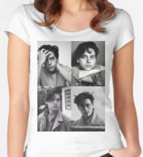 Cole Sprouse Collage B&W Women's Fitted Scoop T-Shirt