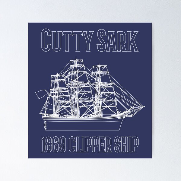 Item preview, Cutty Sark British 1869 Clipper Sailing Ship Blueprint Diagram Gift designed and sold by Maljonic.