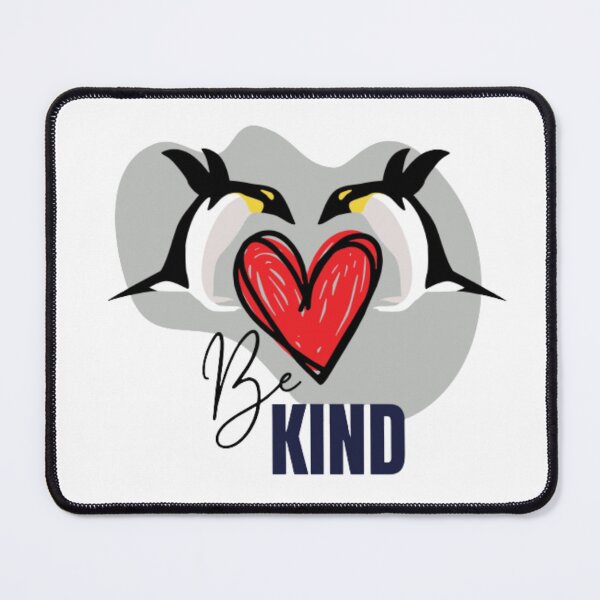 Item preview, Penguins and heart with phrase in English BE KIND - be kind designed and sold by MoshisooPrint.
