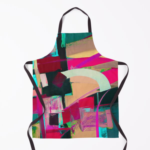 Item preview, Abstract Action Painting - City Geometrics - Informalism - Peach and Pink on Green designed and sold by Inomaly Art.