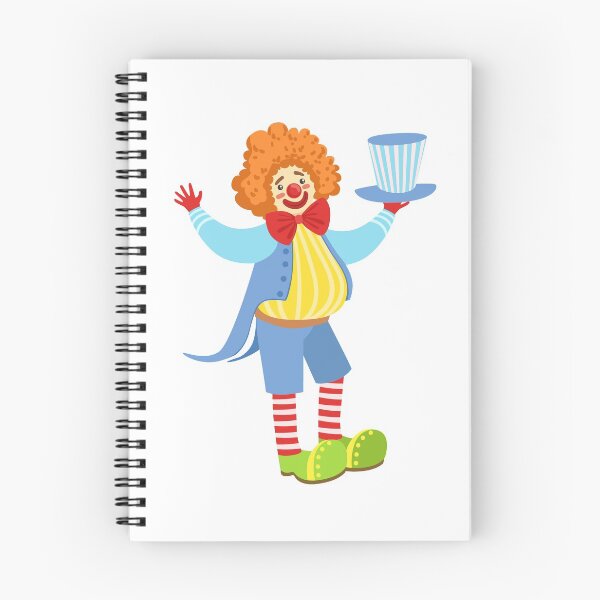Item preview, Colorful Friendly Clown Holding Top Hat In Classic Outfit designed and sold by topvectors.