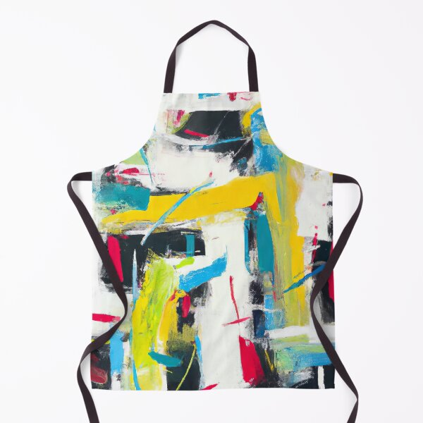 Item preview, Abstract Action Painting - City in Colour - Informalism, White, Yellow, Blue and Red designed and sold by Inomaly Art.