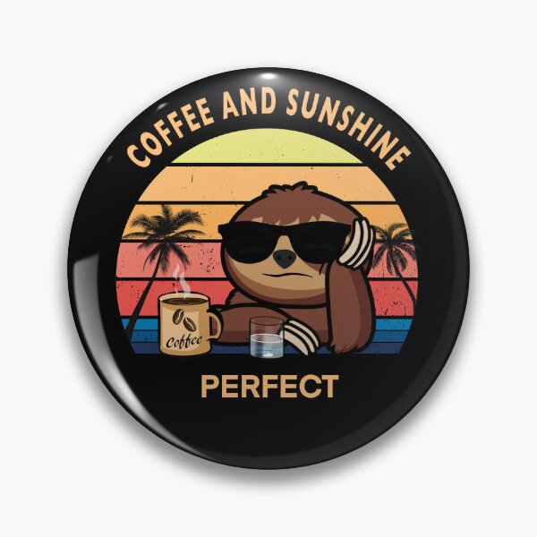 Item preview, Coffee and sunshine perfect vintage sunset sloth designed and sold by TipTopTapo.