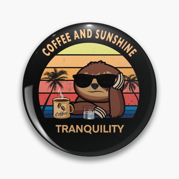 Item preview, Coffee and sunshine tranquility vintage sunset sloth designed and sold by TipTopTapo.