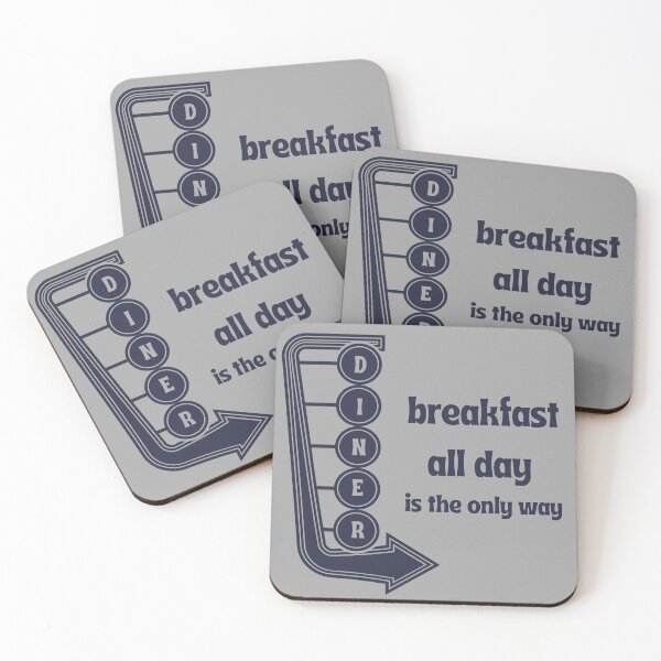 Item preview, Breakfast All Day + Diner Sign (Navy) designed and sold by StoriesAndSuch.
