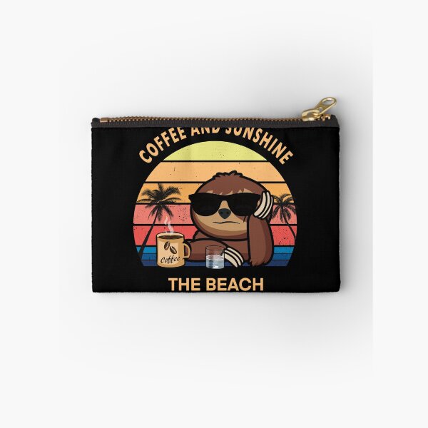 Item preview, Coffee and sunshine the beach vintage sunset sloth designed and sold by TipTopTapo.