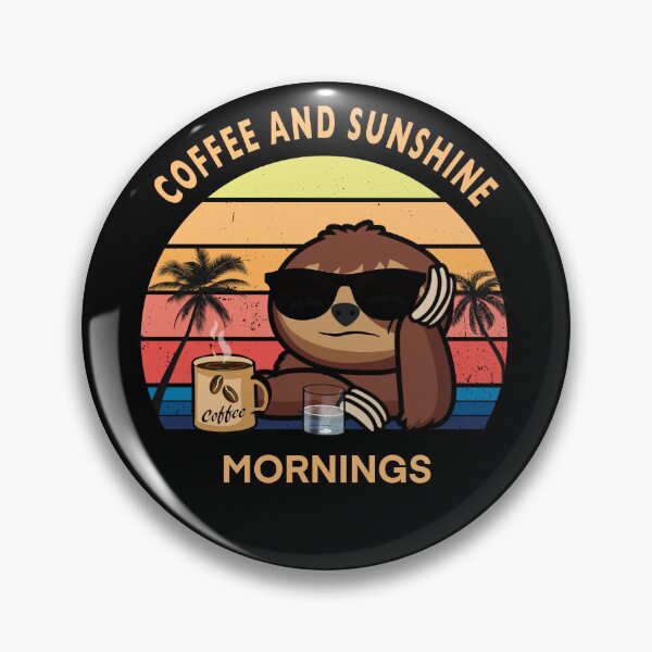 Item preview, Coffee and sunshine mornings vintage sunset sloth designed and sold by TipTopTapo.