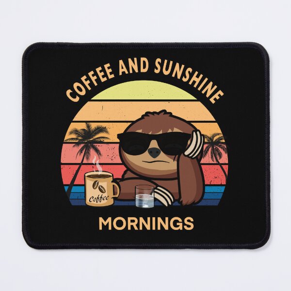 Item preview, Coffee and sunshine mornings vintage sunset sloth designed and sold by TipTopTapo.