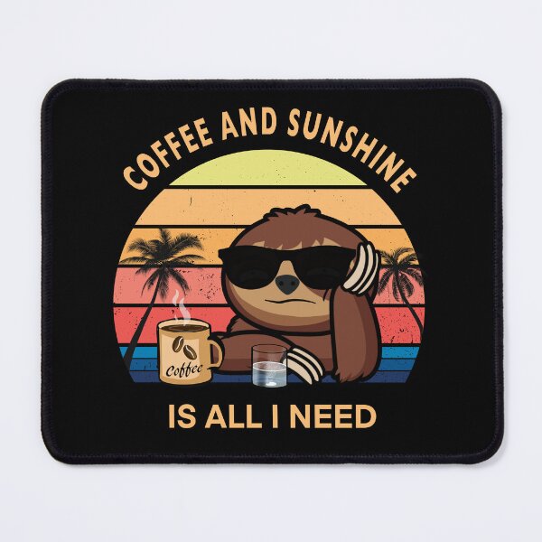 Item preview, Coffee and sunshine is all i need vintage sunset sloth designed and sold by TipTopTapo.