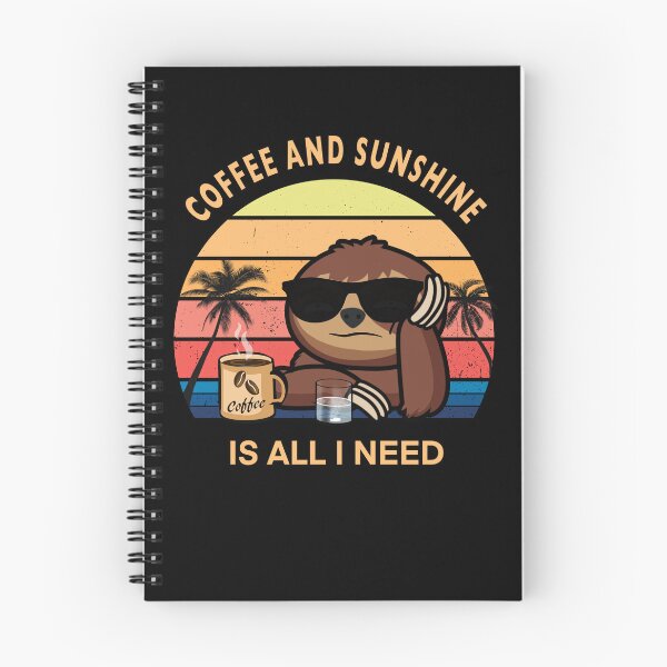 Item preview, Coffee and sunshine is all i need vintage sunset sloth designed and sold by TipTopTapo.