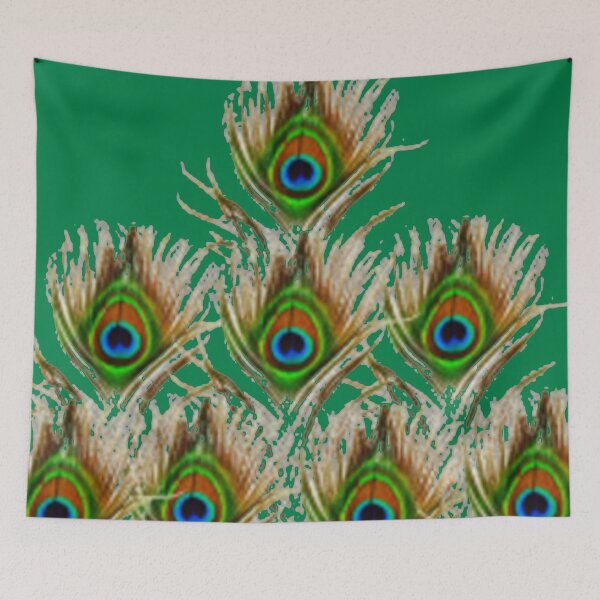 Item preview, GREEN PEACOCK FEATHER PATTERNS ABSTRACT GREEN ART designed and sold by sharlesart.