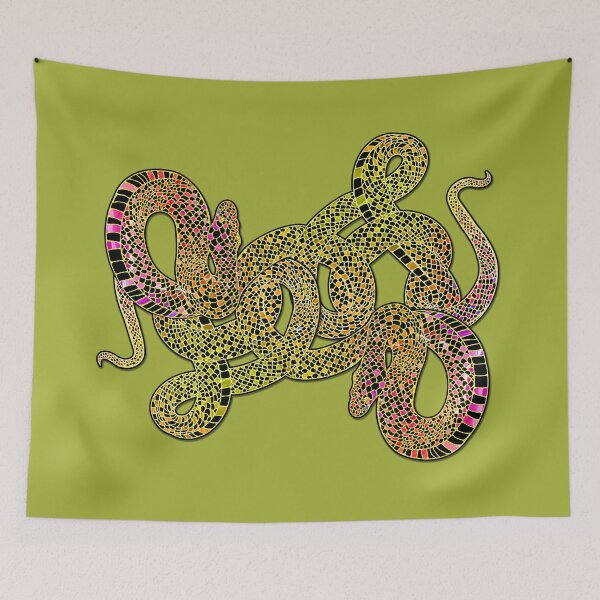 Item preview, Snake Art - Reptile Lover, Black and Rainbow Colored Snake designed and sold by LaRoach Digital Arts.