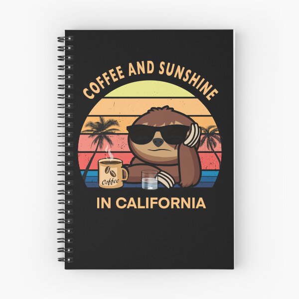 Item preview, Funny Coffee and sunshine in California vintage sunset sloth designed and sold by TipTopTapo.