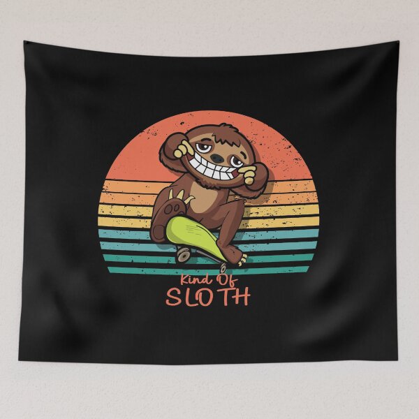 Item preview, Funny skater vintage sunset sloth designed and sold by TipTopTapo.