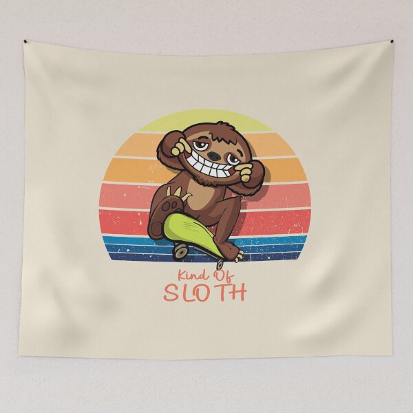 Item preview, Funny skater kind of sloth vintage sunset  designed and sold by TipTopTapo.