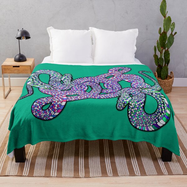 Item preview, Snake Art - Reptile Lover - Blue, Green, Pink Snake designed and sold by LaRoach Digital Arts.