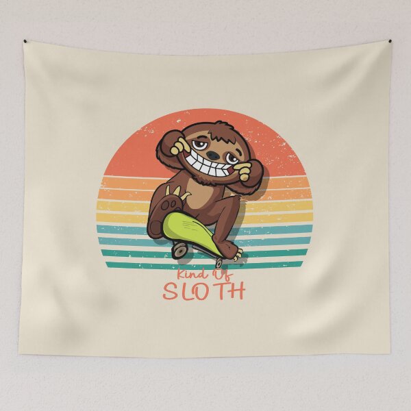 Item preview, Funny skater kind of sloth vintage sunset  designed and sold by TipTopTapo.